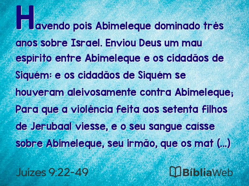 Juízes 9:22-49 em imagem para compartilhar