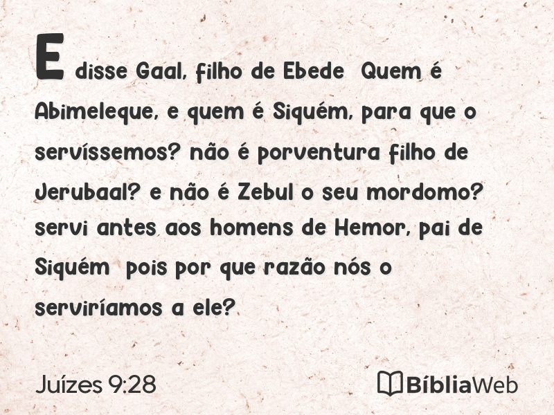 Juízes 9:28 em imagem para compartilhar