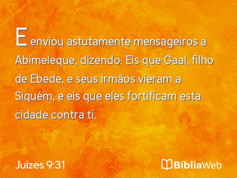 Juízes 9:31 em imagem para compartilhar