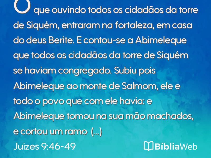 Juízes 9:46-49 em imagem para compartilhar