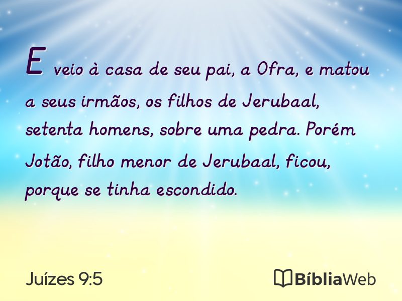 Juízes 9:5 em imagem para compartilhar