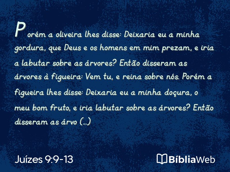 Juízes 9:9-13 em imagem para compartilhar
