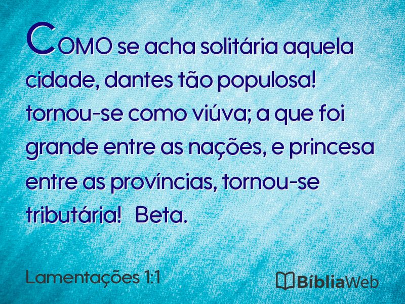 Lamentações 1:1 em imagem para compartilhar