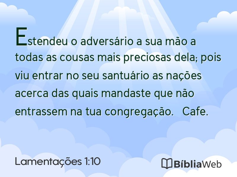 Lamentações 1:10 em imagem para compartilhar