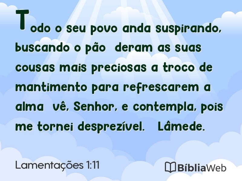 Lamentações 1:11 em imagem para compartilhar