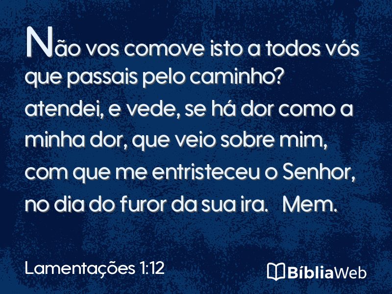 Lamentações 1:12 em imagem para compartilhar