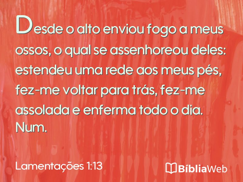 Lamentações 1:13 em imagem para compartilhar
