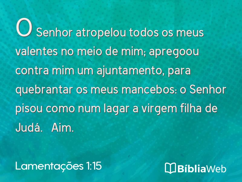 Lamentações 1:15 em imagem para compartilhar