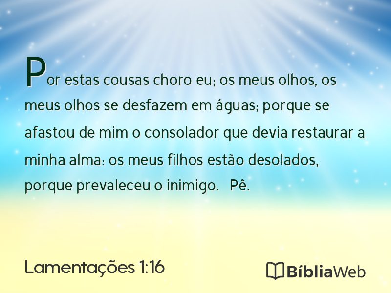 Lamentações 1:16 em imagem para compartilhar
