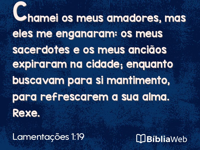 Lamentações 1:19 em imagem para compartilhar