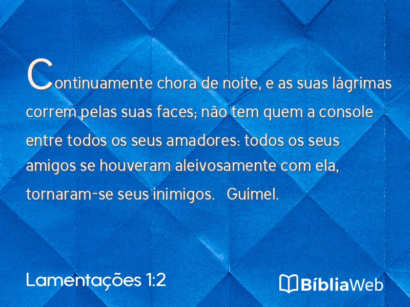 Lamentações 1:2 em imagem para compartilhar