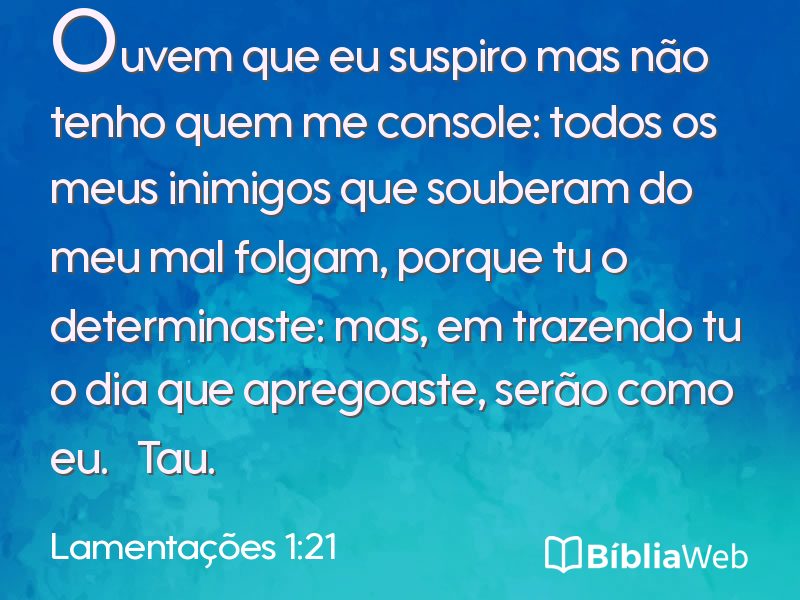Lamentações 1:21 em imagem para compartilhar