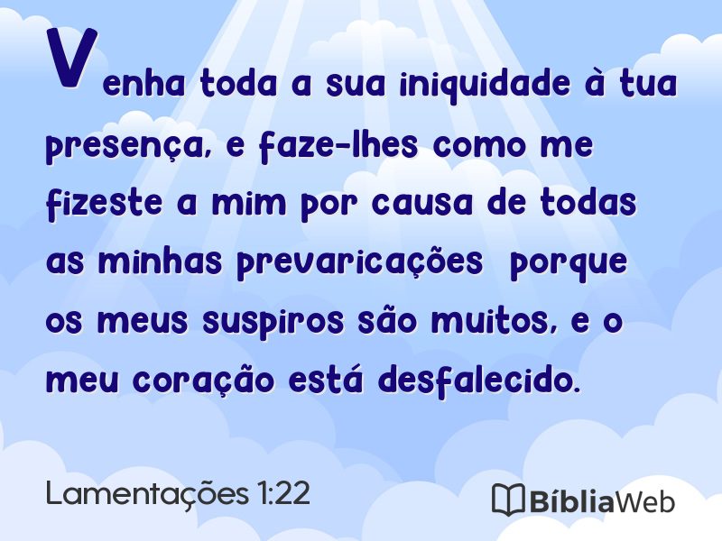 Lamentações 1:22 em imagem para compartilhar