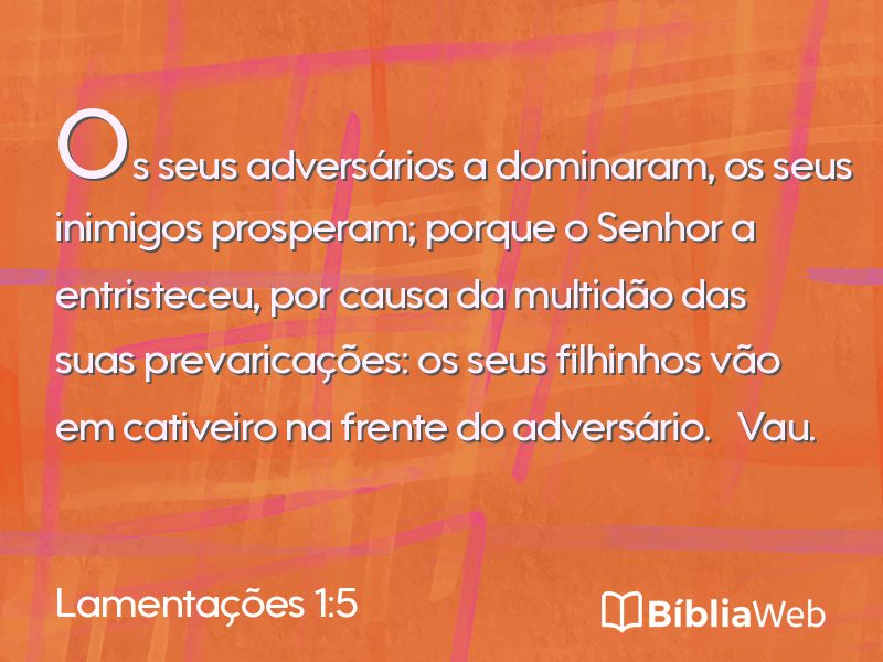 Lamentações 1:5 em imagem para compartilhar