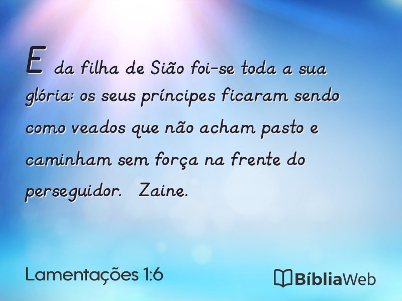 Lamentações 1:6 em imagem para compartilhar