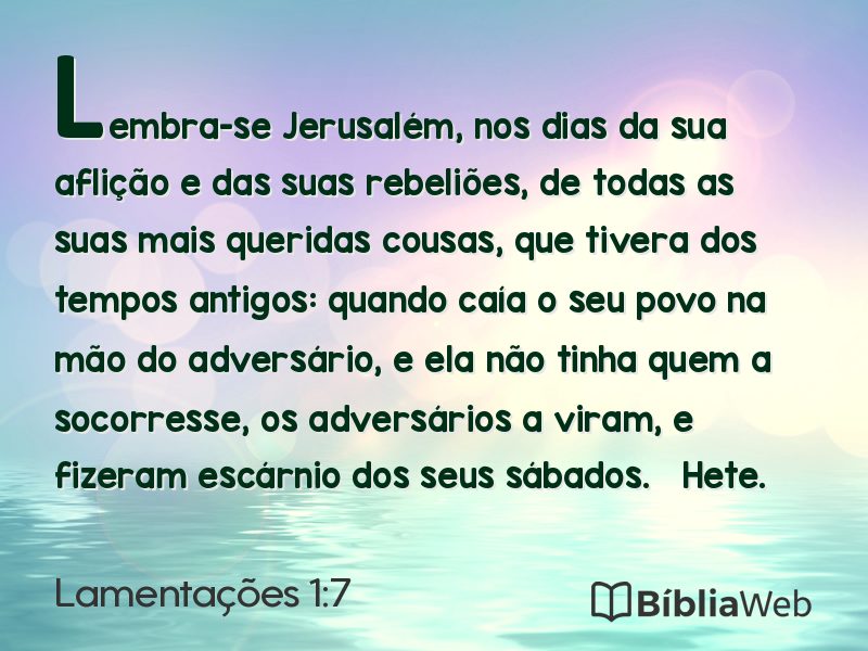 Lamentações 1:7 em imagem para compartilhar