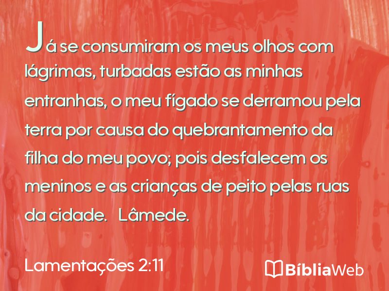 Lamentações 2:11 em imagem para compartilhar