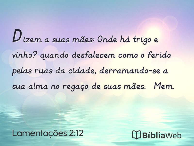 Lamentações 2:12 em imagem para compartilhar