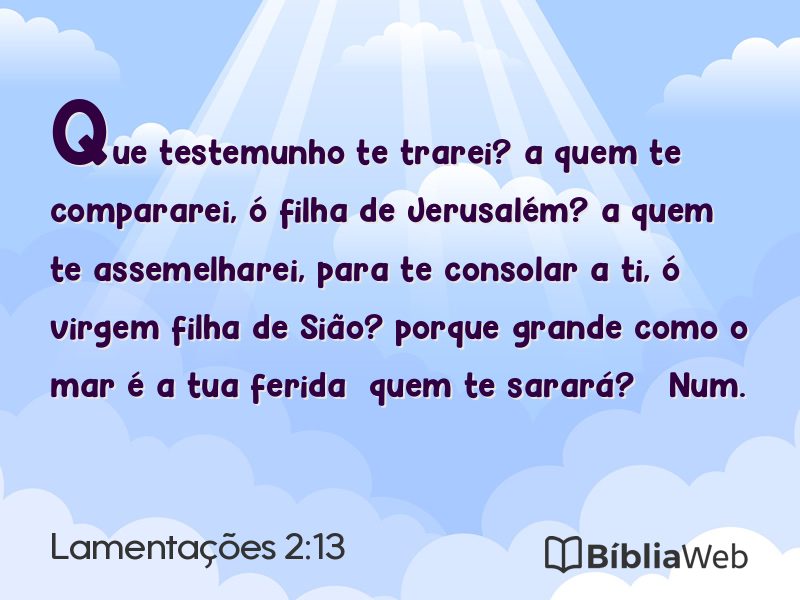 Lamentações 2:13 em imagem para compartilhar