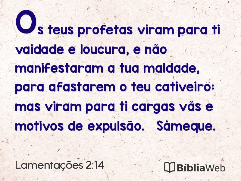 Lamentações 2:14 em imagem para compartilhar