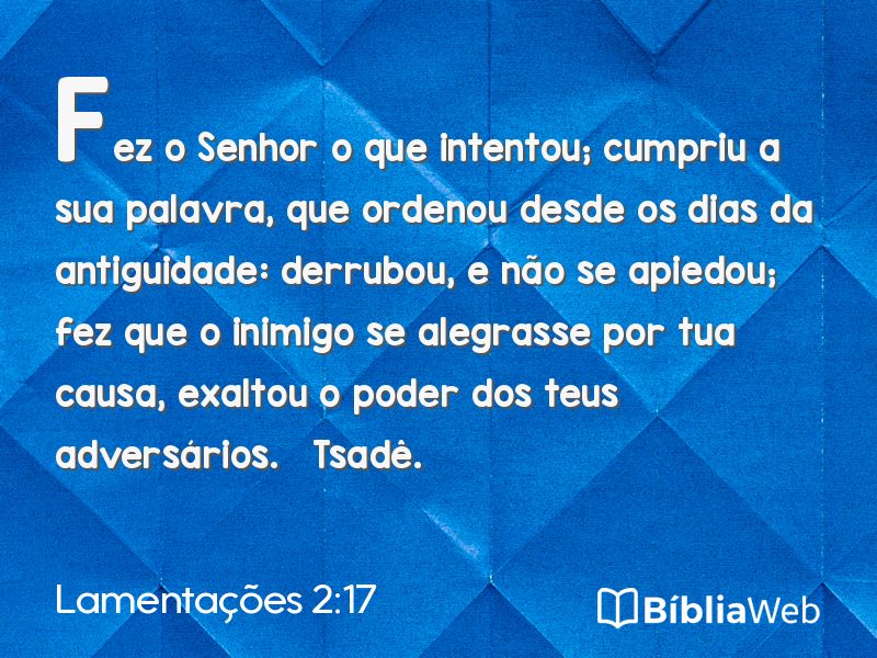 Lamentações 2:17 em imagem para compartilhar