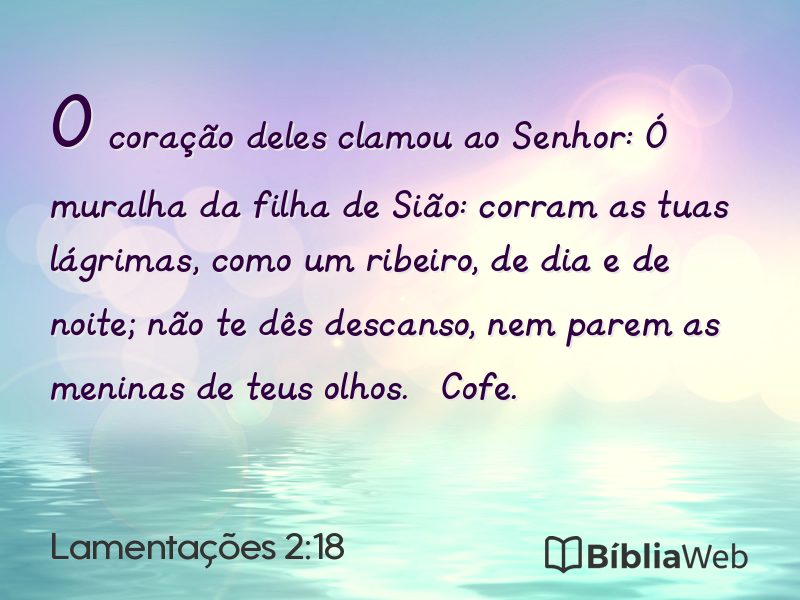 Lamentações 2:18 em imagem para compartilhar