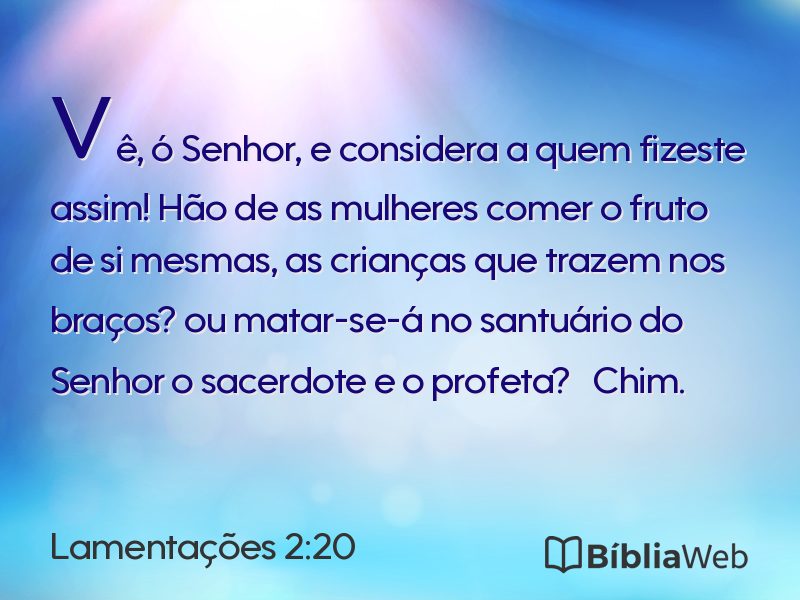 Lamentações 2:20 em imagem para compartilhar