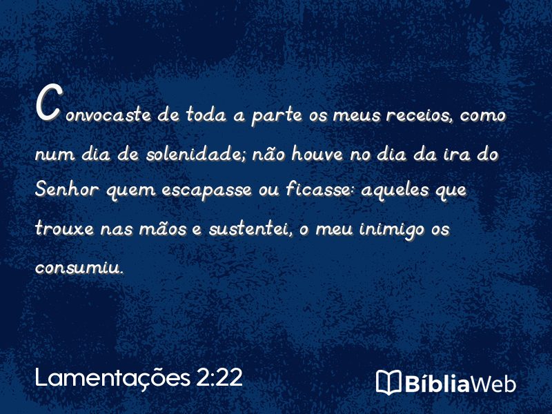 Lamentações 2:22 em imagem para compartilhar
