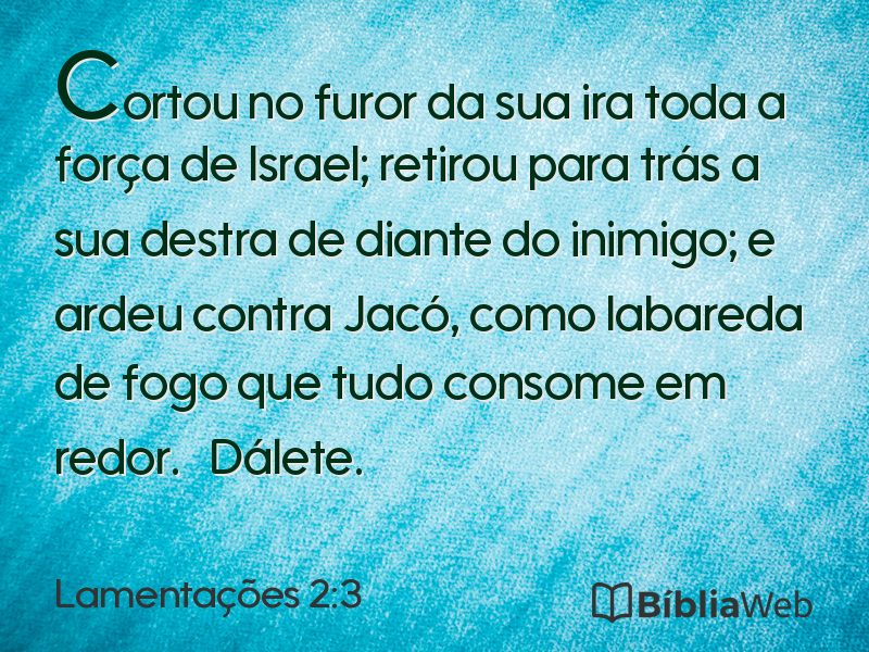 Lamentações 2:3 em imagem para compartilhar
