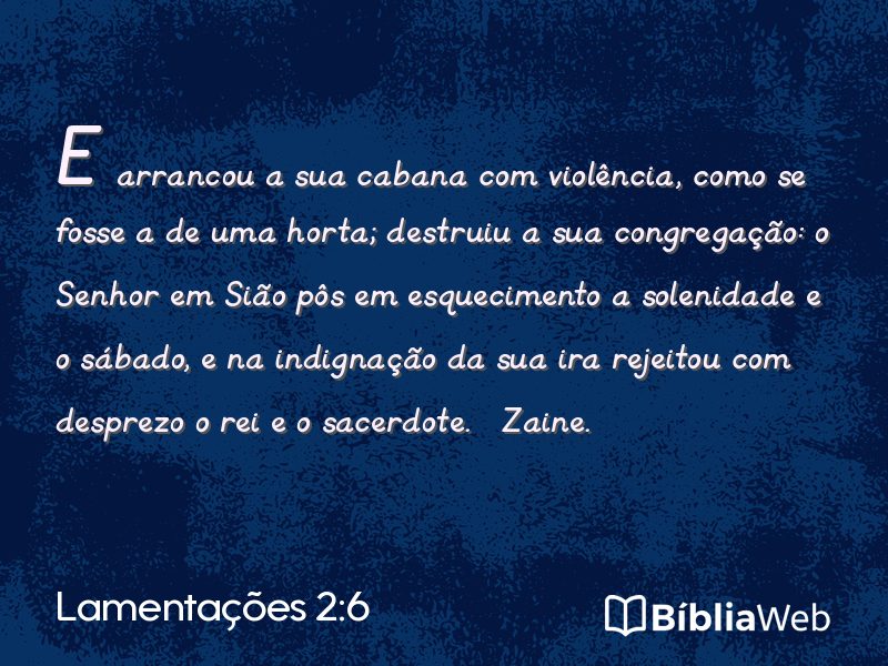 Lamentações 2:6 em imagem para compartilhar