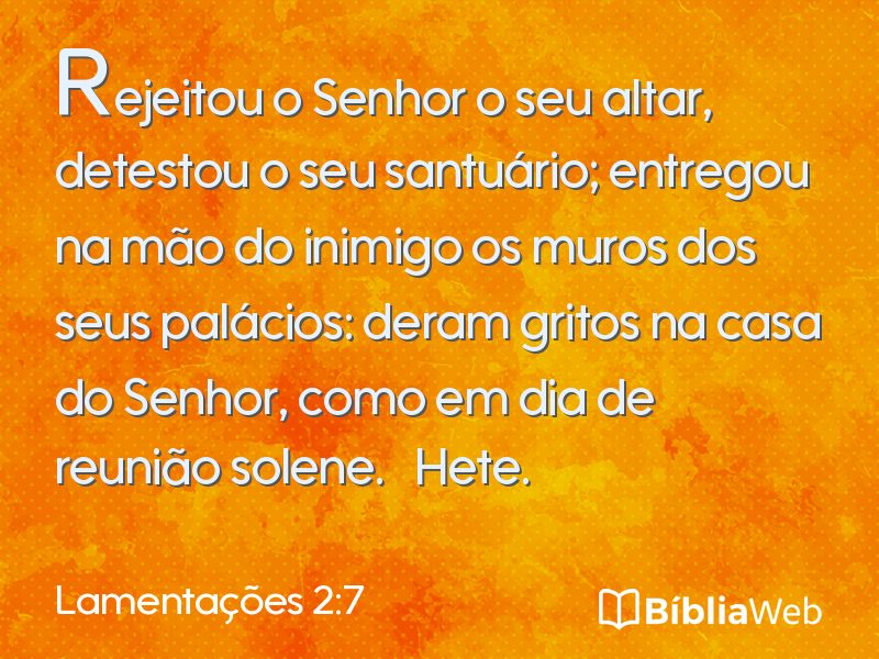 Lamentações 2:7 em imagem para compartilhar