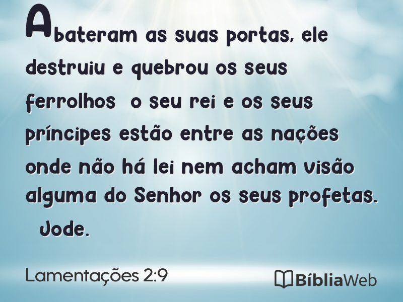 Lamentações 2:9 em imagem para compartilhar