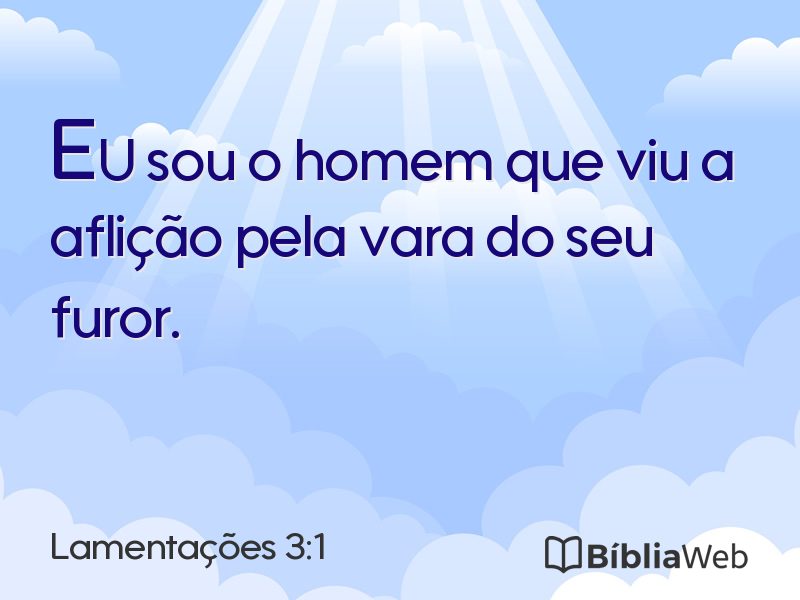 Lamentações 3:1 em imagem para compartilhar