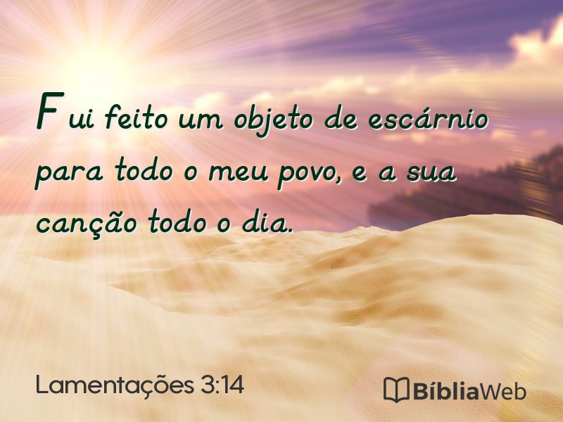 Lamentações 3:14 em imagem para compartilhar