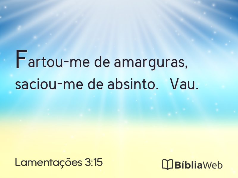 Lamentações 3:15 em imagem para compartilhar