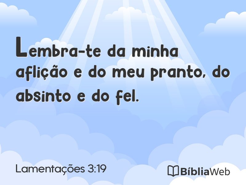 Lamentações 3:19 em imagem para compartilhar