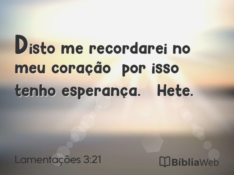 Lamentações 3:21 em imagem para compartilhar