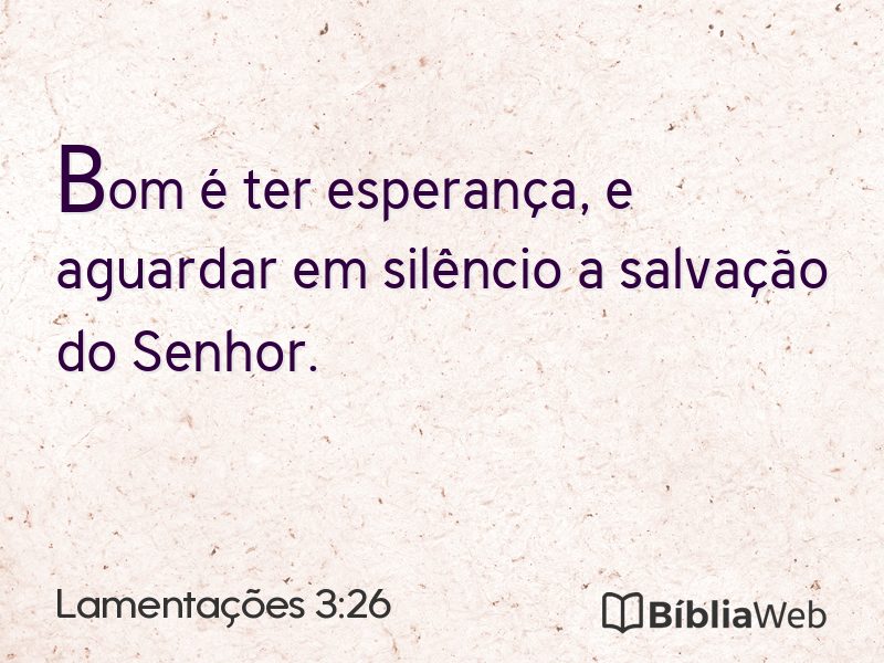 Lamentações 3:26 em imagem para compartilhar