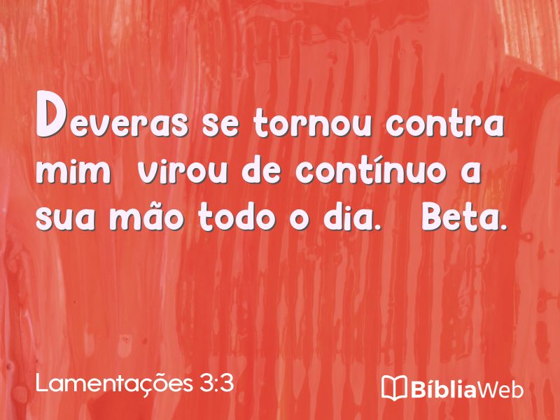Lamentações 3:3 em imagem para compartilhar