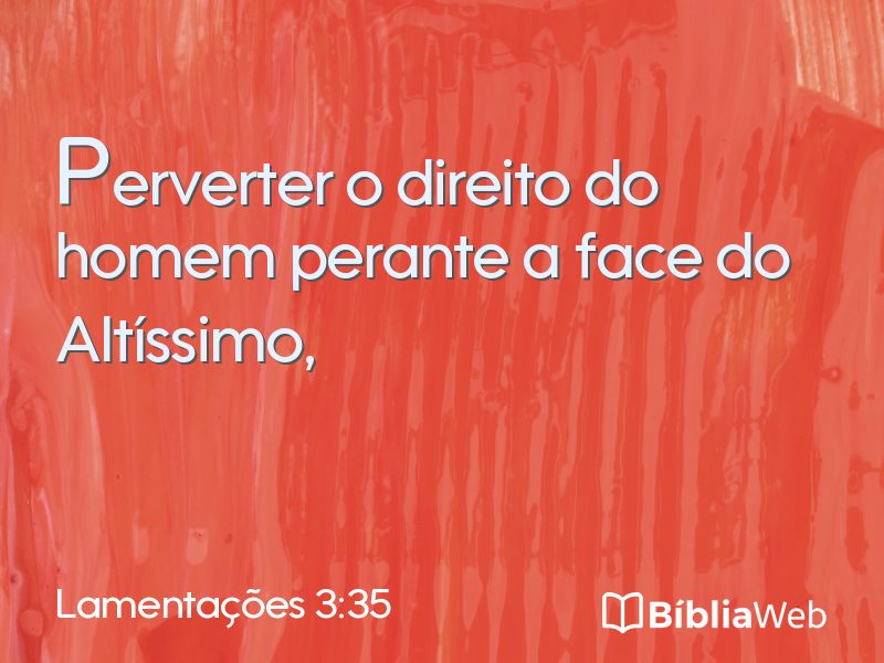 Lamentações 3:35 em imagem para compartilhar