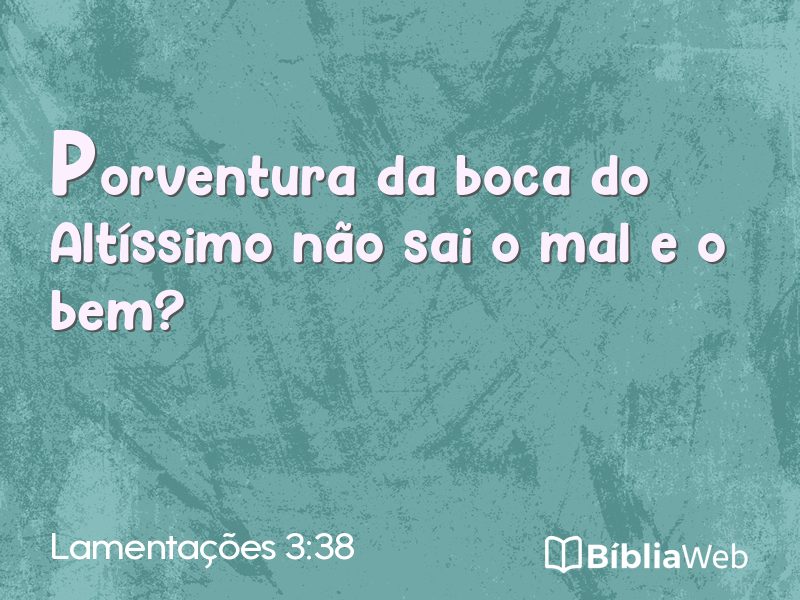 Lamentações 3:38 em imagem para compartilhar