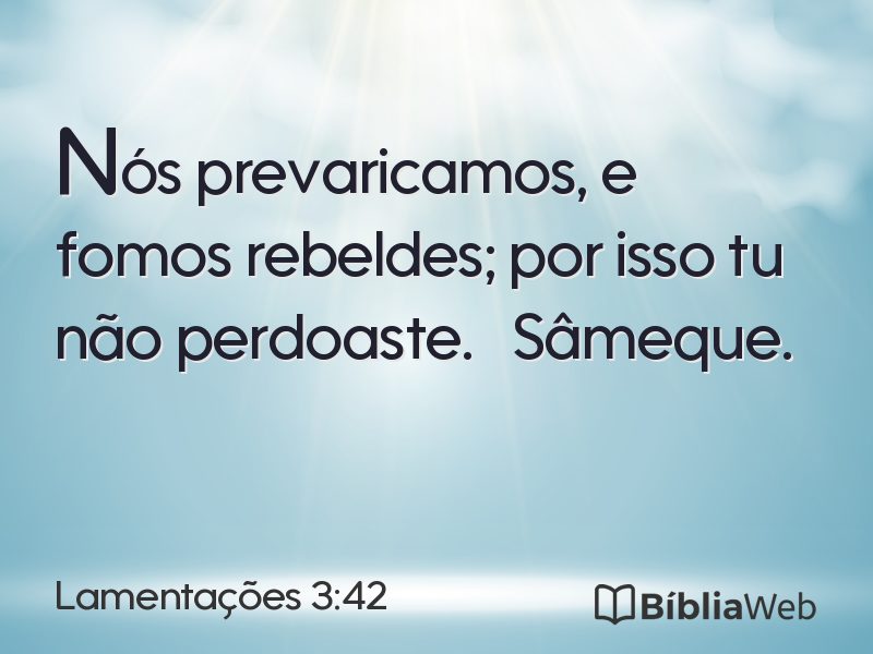 Lamentações 3:42 em imagem para compartilhar