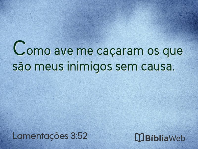 Lamentações 3:52 em imagem para compartilhar