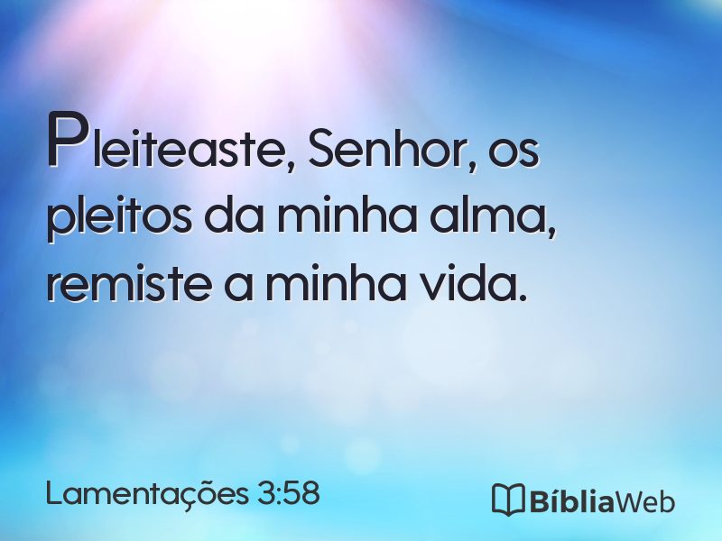 Lamentações 3:58 em imagem para compartilhar