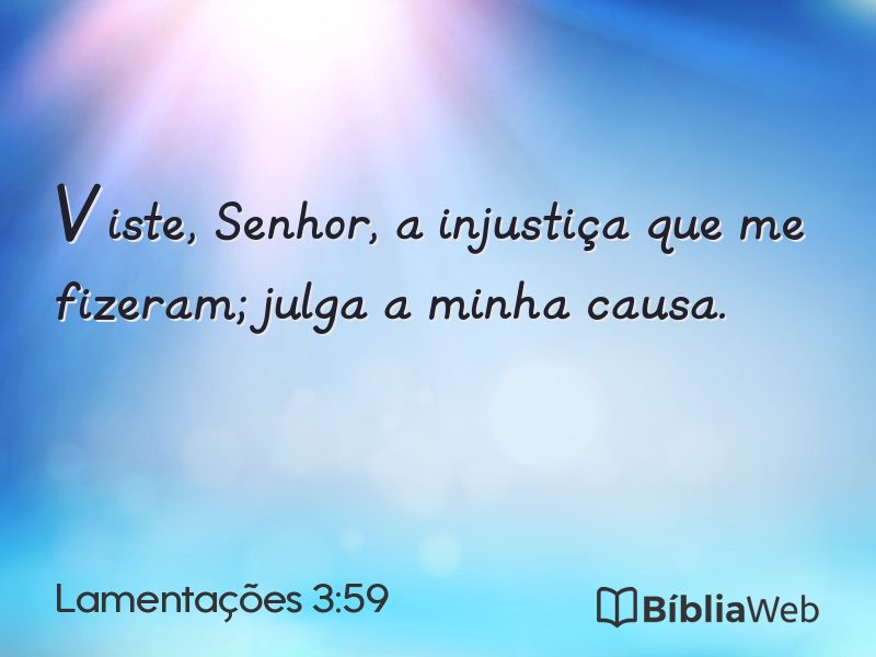 Lamentações 3:59 em imagem para compartilhar