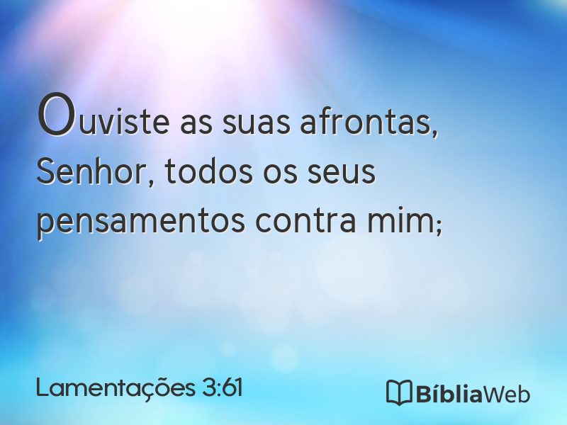 Lamentações 3:61 em imagem para compartilhar