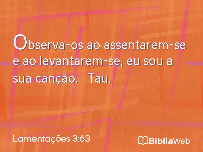 Lamentações 3:63 em imagem para compartilhar