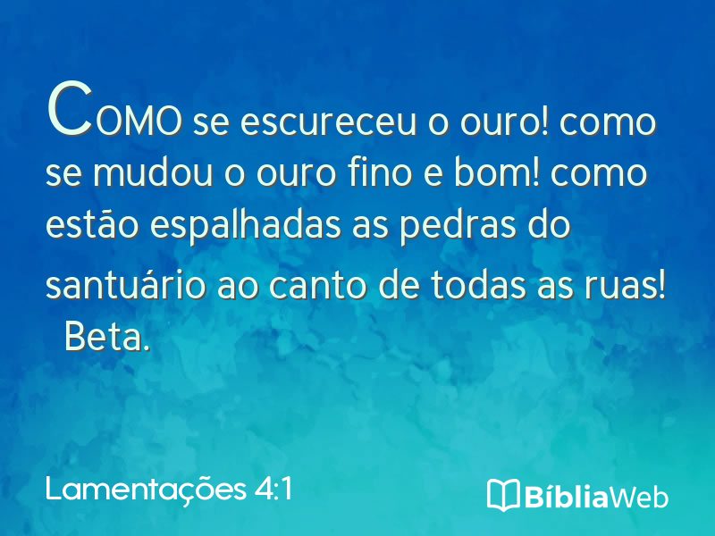 Lamentações 4:1 em imagem para compartilhar