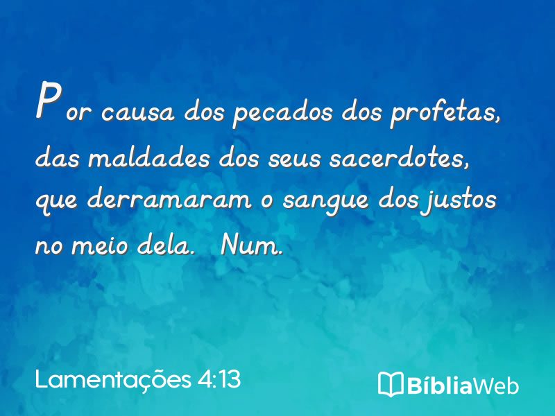 Lamentações 4:13 em imagem para compartilhar