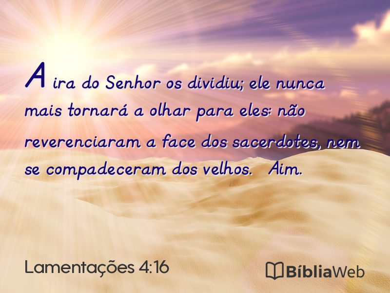 Lamentações 4:16 em imagem para compartilhar
